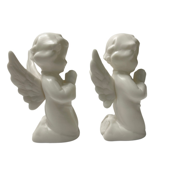 SCHMID BROS Kneeling Praying Angels 1950's Japan Christening Baby Shower Decor - Picture 4 of 15